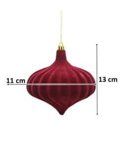Kadife Yılbaşı Topu – Damla Form Çam Ağacı Süsü Bordo 13 cm 9 Kadife Yılbaşı Topu – Damla Form Çam Ağacı Süsü Bordo 13 cm - Görsel 3