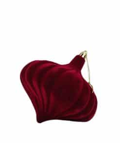 Alternative view of Kadife Yılbaşı Topu – Damla Form Çam Ağacı Süsü Bordo 13 cm