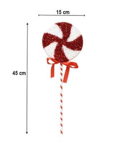 Alternative view of Dekoratif Simli Lolipop Şeker Yılbaşı Ağaç Süsü 45 CM (1 Adet)