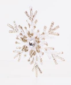 Alternative view of Gümüş Sim Detaylı 3D Şeffaf Kar Tanesi Asılabilir Dekoratif Süs 15 cm