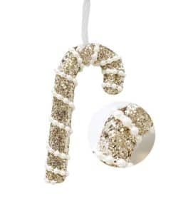 yilbasi agac susu inci ve payet detayli baston seker sim 16x8cm