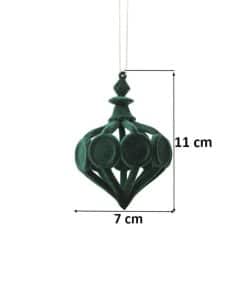 Kadife Damla Form Dekoratif Asılabilir Süs 11 cm 17 yilbasi agac susu kadife damla form asilabilir yesil 1