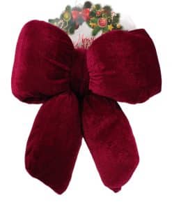 Alternative view of Kadife Fiyonk Elyaf Dolgulu Kurdele Dekor Süsü Bordo 21 cm