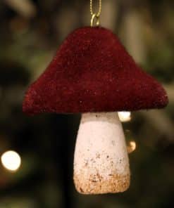 yilbasi agac susu kadife mantar figurlu asila asilabilir bordo beyaz 1