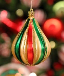 Damla Form Simli Çam Ağacı Dekoru Renkli 10 cm