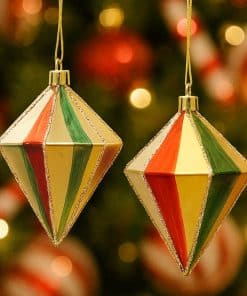 Alternative view of Kristal Elmas Sarkıt Simli Asılabilir Çam Ağacı Dekoru Renkli 10 cm