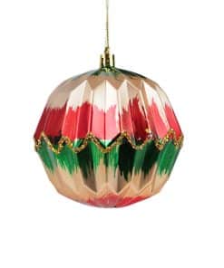 Zig Zag Geometrik Dokulu Çam Ağacı Süsü Renkli 10 cm