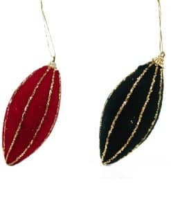 Simli Kadife Damla Sarkıt Dekoratif Süs 12 cm