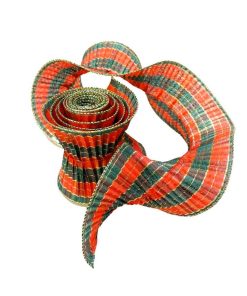 Alternative view of Dekoratif Ekose Helezon Kurdele Yılbaşı Ağacı Süsü Kırmızı 12x270 CM