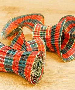 yilbasi helezonlu kurdele yesil kirmizi a