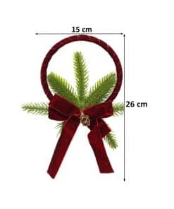 Alternative view of Yılbaşı Kapı Süsü Kadife Kurdeleli Dekoratif Kapı Çelengi 26 cm