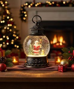 Motorlu Işıklı Yılbaşı Kar Küresi Yuvarlak Model