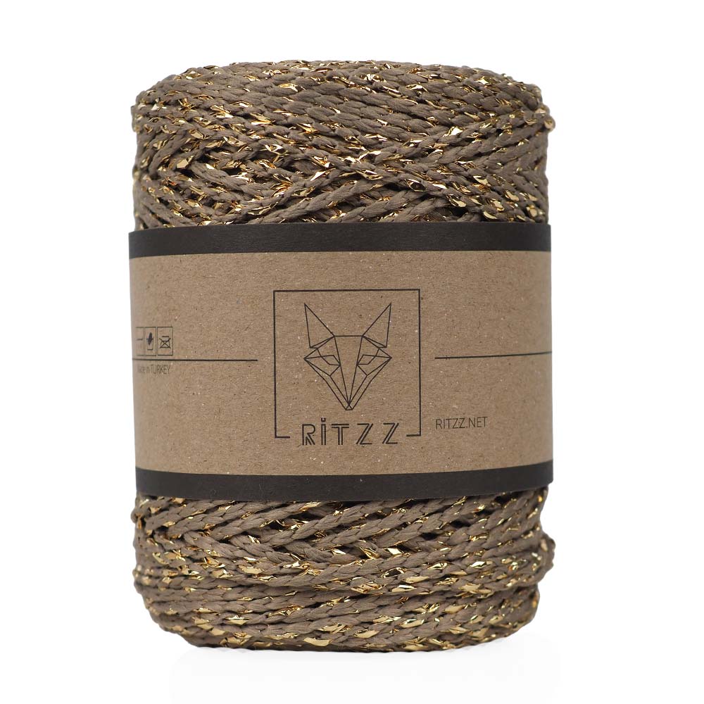 Luvia Polyester Simli Çanta İpi Bej - Gold Sim 3 Luvia Polyester Simli Çanta İpi Bej - Gold Sim
