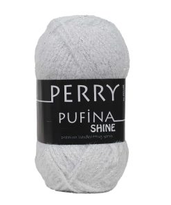 Perry Pufina Shine Simli Beyaz - Gümüş Sim