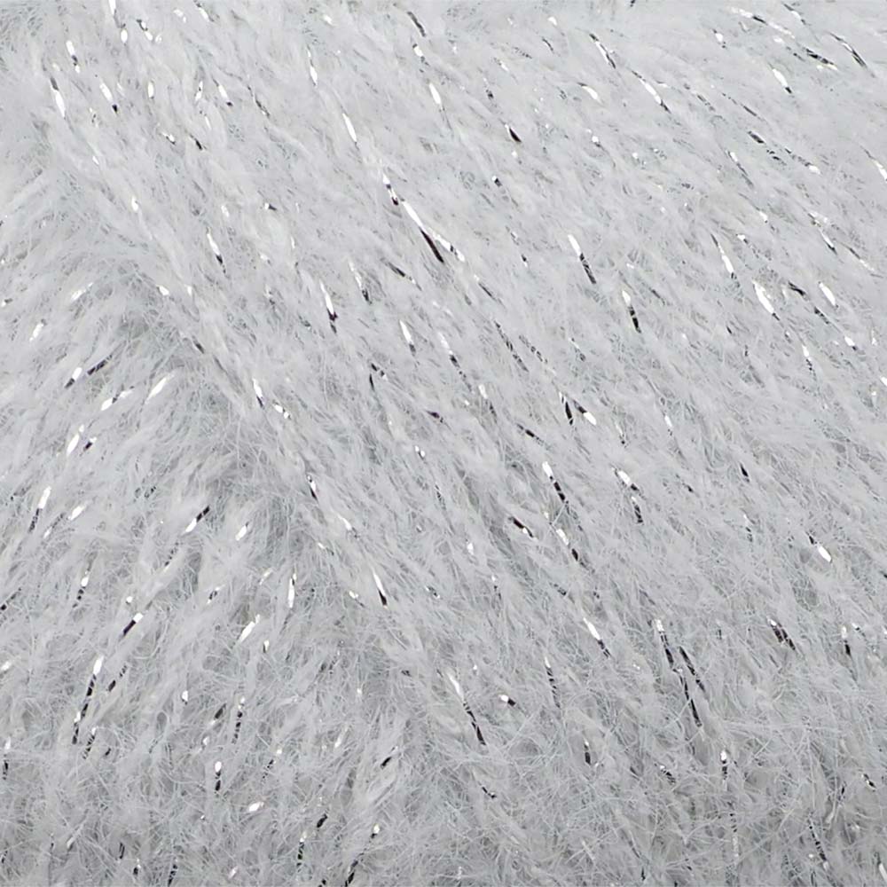 Perry Pufina Shine Simli Beyaz - Gümüş Sim 6 Perry Pufina Shine Simli Beyaz - Gümüş Sim - Görsel 5