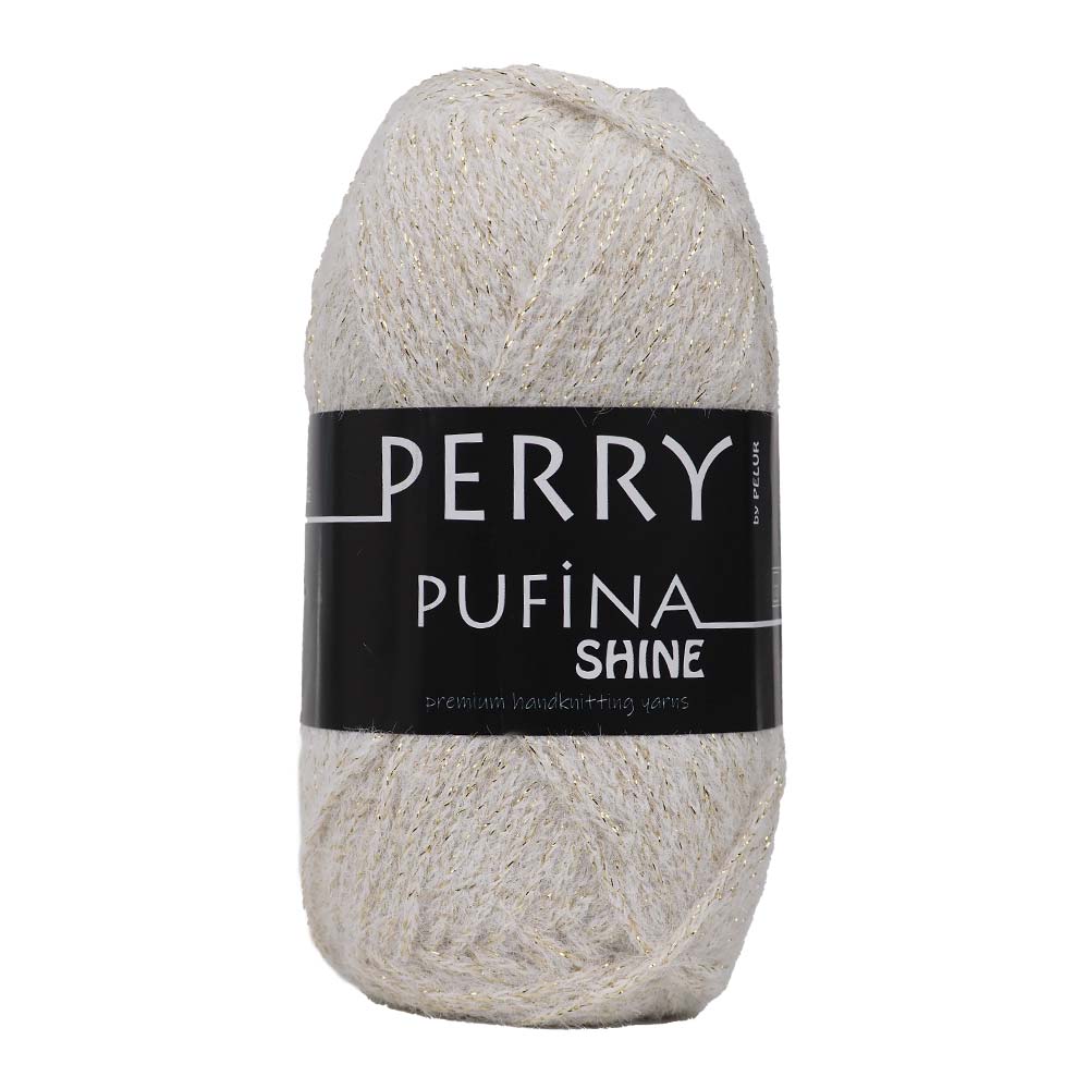Perry Pufina Shine Simli Ekru - Gold Sim 3 Perry Pufina Shine Simli Ekru - Gold Sim