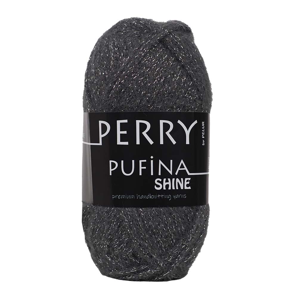 Perry Pufina Shine Simli Füme - Gümüş Sim 3 Perry Pufina Shine Simli Füme - Gümüş Sim