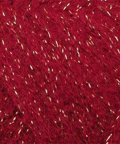 Perry Pufina Shine Simli Kırmızı - Gold Sim 11 perry pufina shine simli orgu ipi kirmizi renk gold