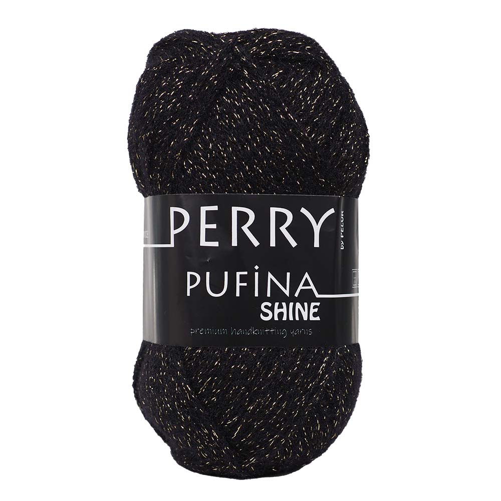 Perry Pufina Shine Simli Siyah - Gold Sim 3 Perry Pufina Shine Simli Siyah - Gold Sim