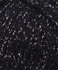 perry pufina shine simli orgu ipi siyah renk gumus