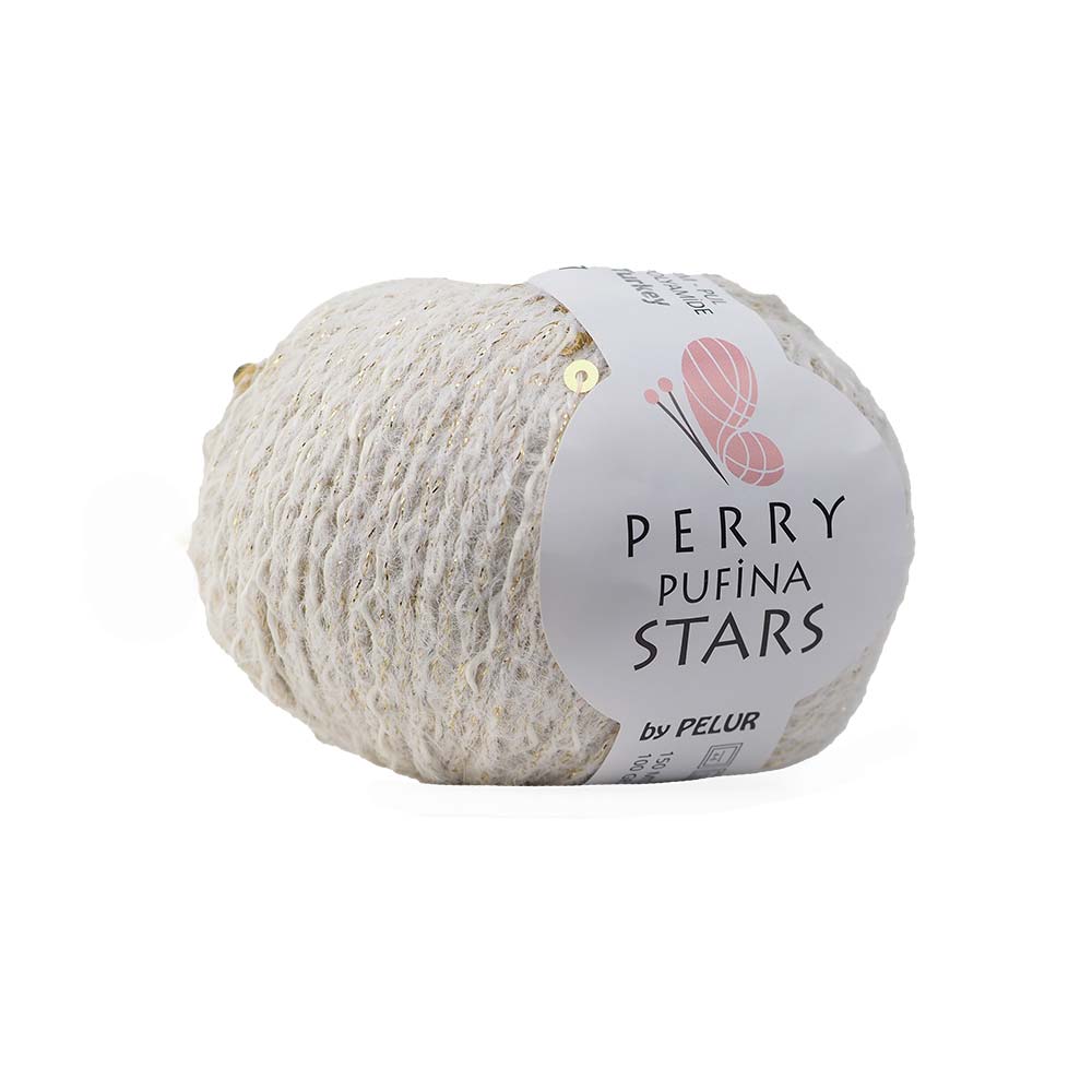 Perry Pufina Stars Ekru - Gold Pul 3 Perry Pufina Stars Ekru - Gold Pul