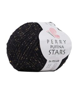 Perry Pufina Stars Siyah - Gold Pul
