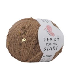 Perry Pufina Stars Açık Kahve - Gold Pul
