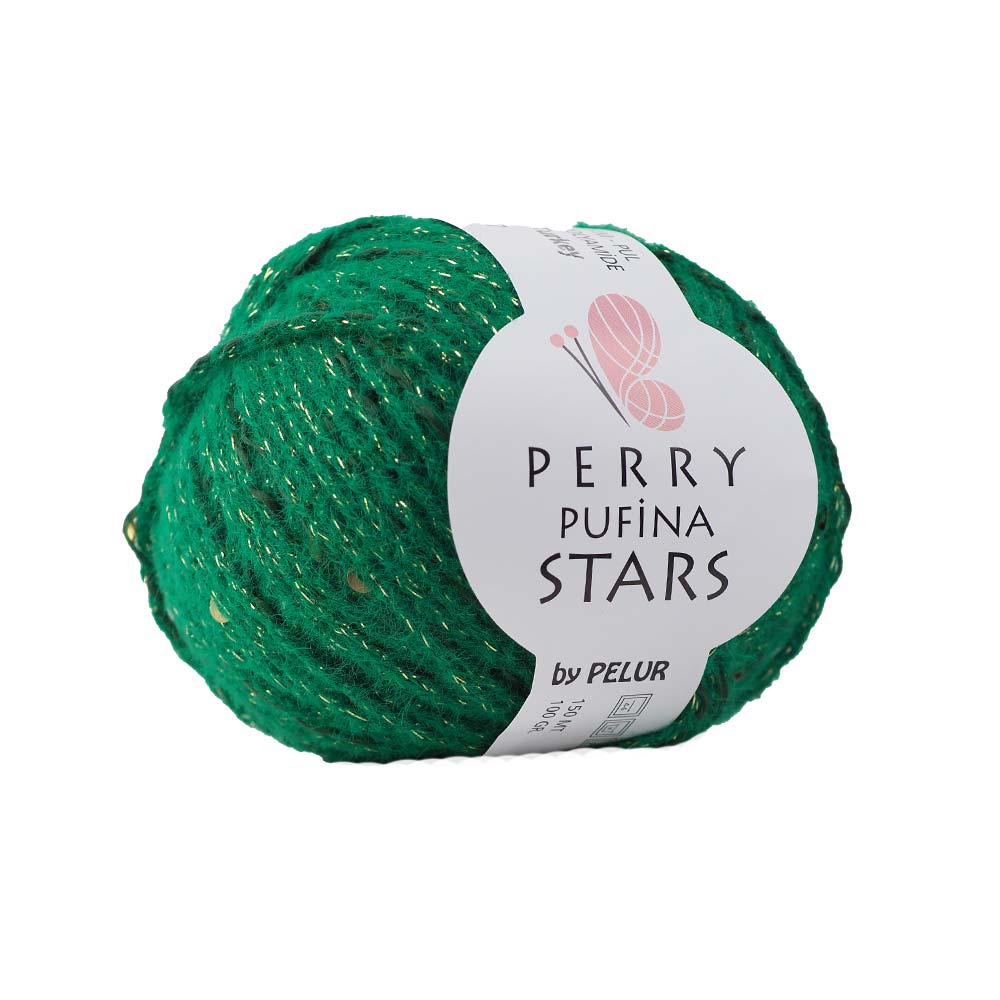 Perry Pufina Stars Yeşil - Gold Pul 3 Perry Pufina Stars Yeşil - Gold Pul