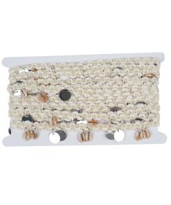 Etnik Desenli Şerit Gümüş Pullu (Metrelik Satış)