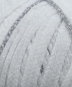 Himalaya Arisya 27-01 Beyaz Şerit Simli 8 himalaya arisya 27 01 beyaz renk simli iplik