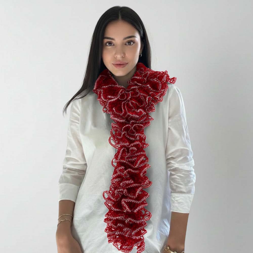 himlaya flamenco kirmizi simli fular modeli