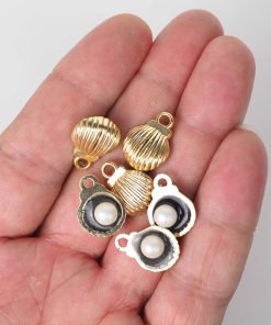 Alternative view of İncili Deniz Kabuğu Metal Çanta Aksesuarı (5 Adet)