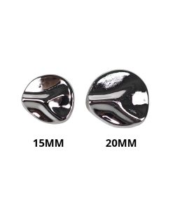 Kabartmalı Model Yassı Düğme Gümüş KB200 7 kabartmali yassi plastik dugme gumus renk boylari