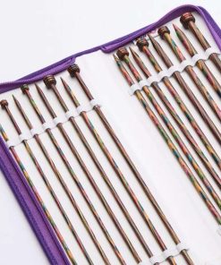 knitpro symfonie tek uclu ahsap sis seti 20667 fermuarli mor cantali