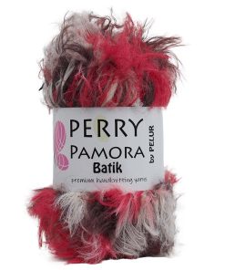 Perry Pamora Batik Uzun Tüylü Kırmızı Kahve