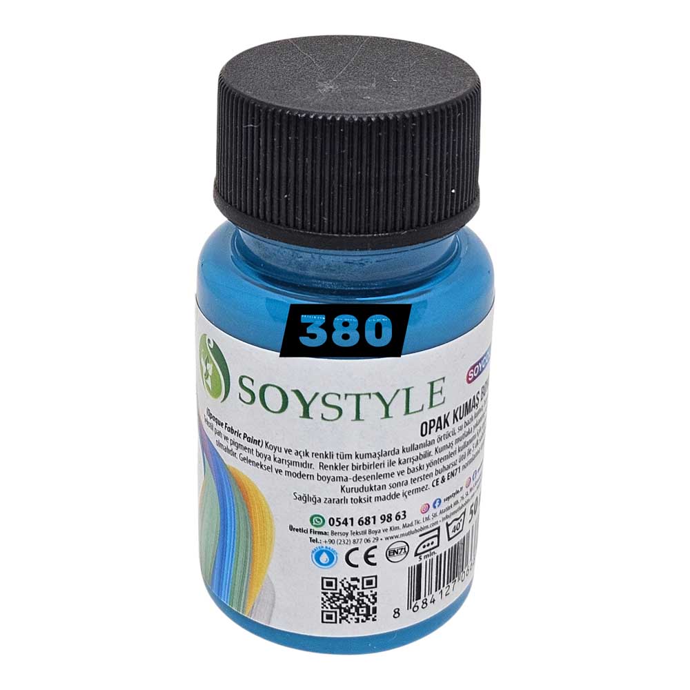 Soystyle Opak Kumaş Boyası 50ML - 380 3 Soystyle Opak Kumaş Boyası 50ML - 380