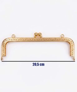 Alternative view of Delikli Vintage Metal Çanta Bursu 20.5 CM Gold