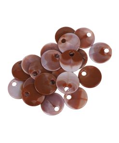 Kahve Krem Sedefli Plastik Çanta Pulu 2CM