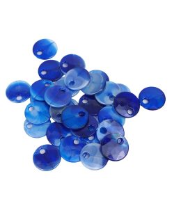 Mavi Sedefli Plastik Çanta Pulu 2CM