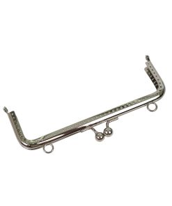 Alternative view of Delikli Vintage Metal Çanta Bursu 18 CM Gümüş